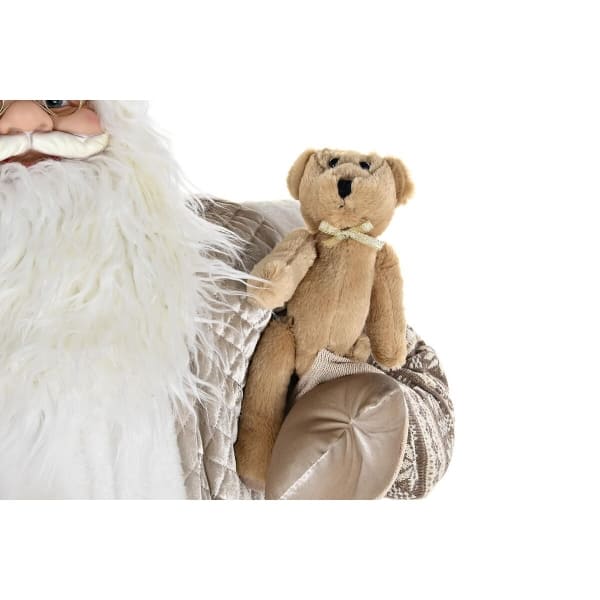 Silver and Beige Decorative Santa Claus Statue with his Hood 60 x 50 x 124 cm