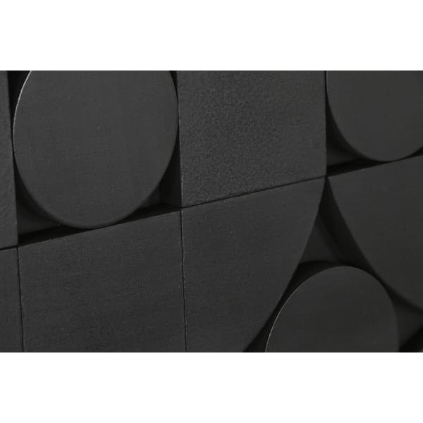Marco de pared abstracto en relieve, color negro intenso (81 x 3,8 x 117 cm)
