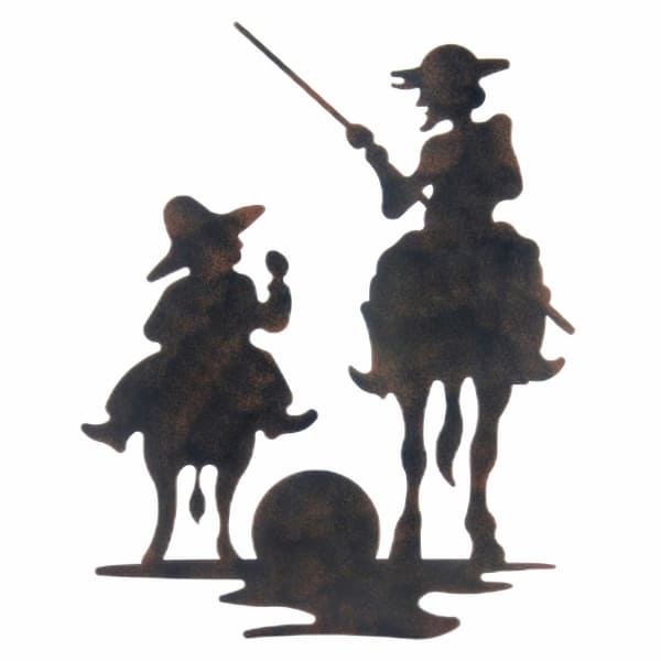 Décoration Murale Don Quichotte sur son Cheval en Métal Noir ( 0,1 x 80 x 63 cm)
