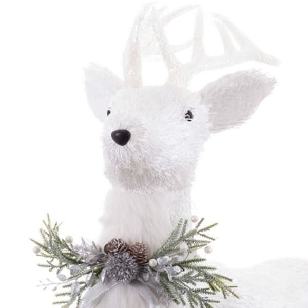 White Deer Statue, Christmas Decoration (73 x 33 x 108 cm)