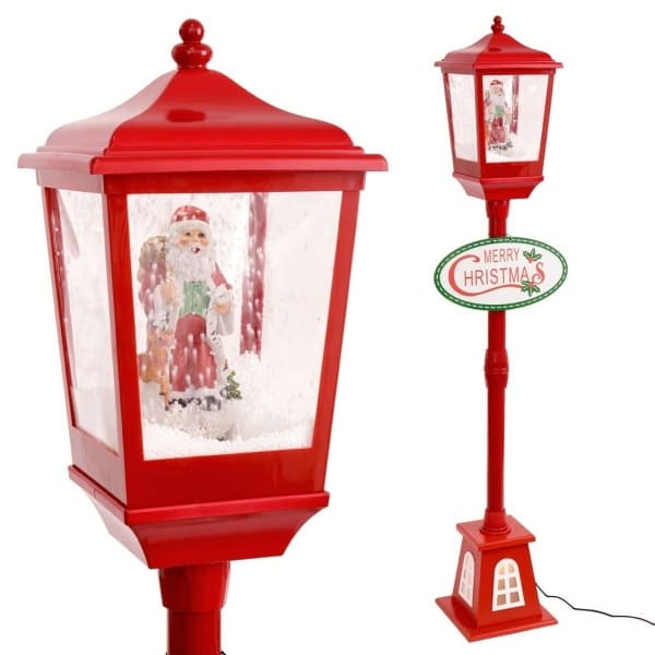 Lámpara de pie navideña roja "Feliz Navidad" 135 cm