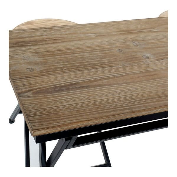 Ensemble Table et 4 tabourets Repliables en Bois et Métal Noir, Design Loft