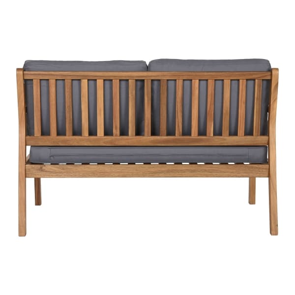 Garden Furniture in Solid Acacia and Gray Cushions
