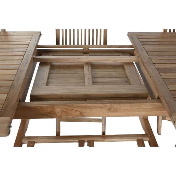 Extendable Solid Teak Garden Table and 6 Chairs