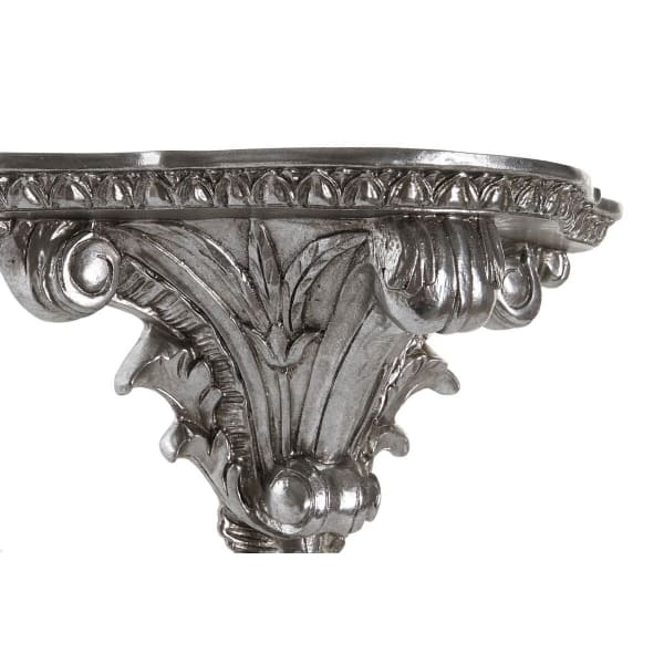 Neoclassical Style Wall Shelf in Silver Resin