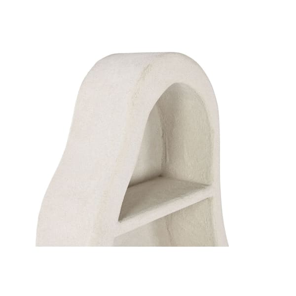 Abstract Design Wall Shelf in White Wood