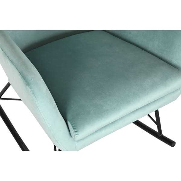 Sky Blue and Black Metal Rocking Chair Scandi Style