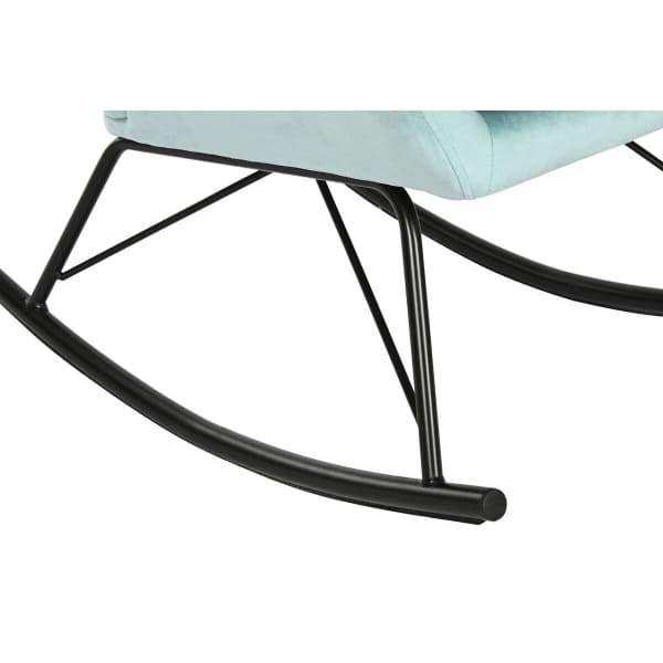 Sky Blue and Black Metal Rocking Chair Scandi Style