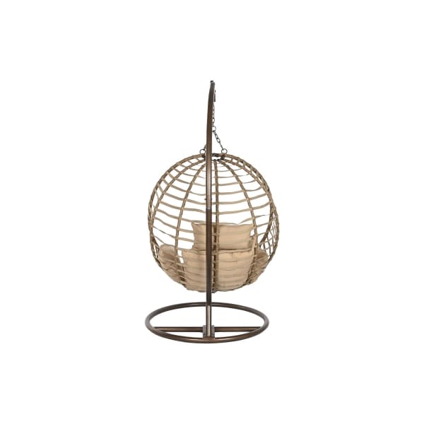 Foldable Hanging Egg Armchair on Brown and Beige Legs