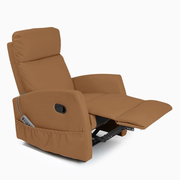 Fauteuil Inclinable Relax Manuel Chocolat Cuir synthétique