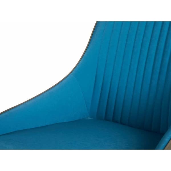 Juego de 2 sillas modernas de piel sintética en azul y gris