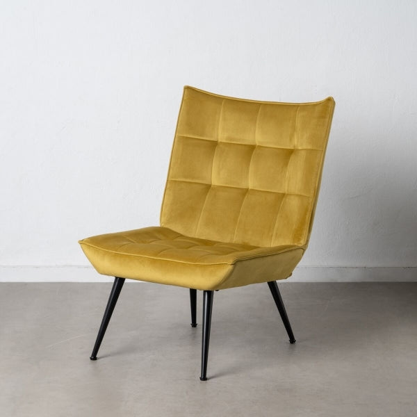 Fauteuil Contemporain avec Dossier Haut Home Decor Jaune Doré