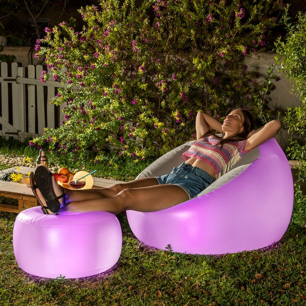 Luminous Inflatable Garden Armchair with Remote Control