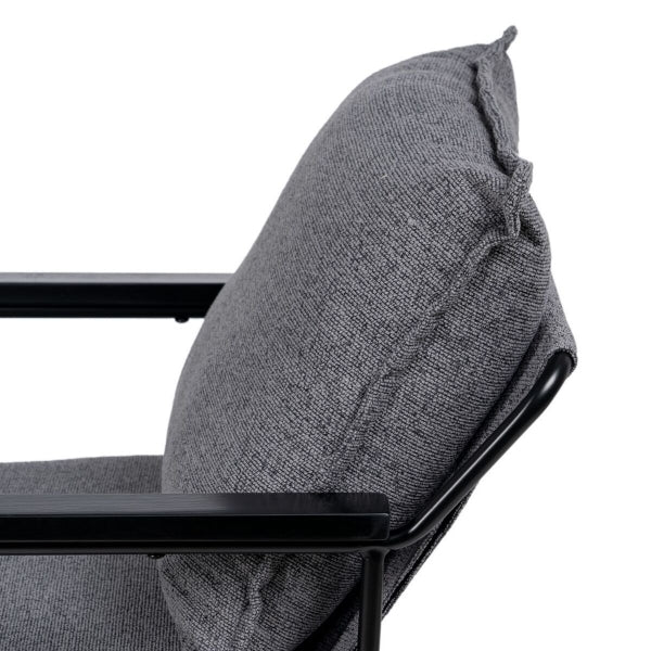 Loft Design Reclined Armchair Gray and Black