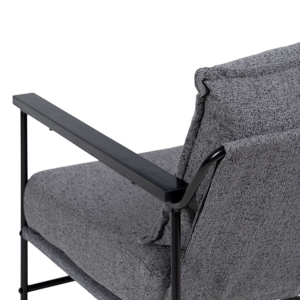 Loft Design Reclined Armchair Gray and Black