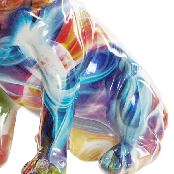 Figuras de perros multicolores con corona