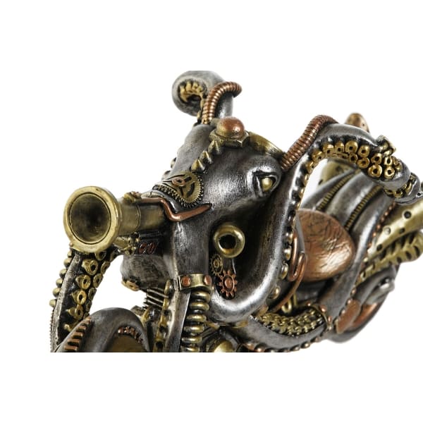 Figura de motocicleta Steampunk gris y dorada