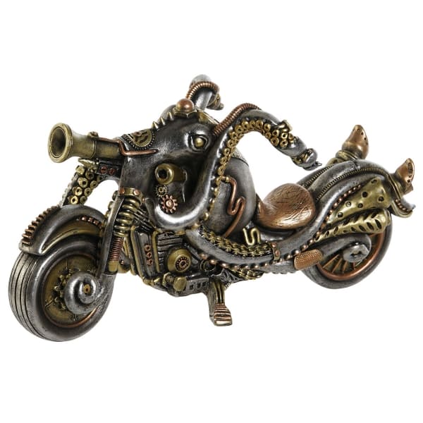 Figurine Moto Steampunk Gris et Doré