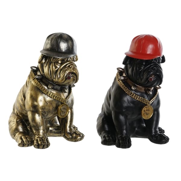 Statuettes de Bulldogs rappeurs Doré et Noir (x2)
