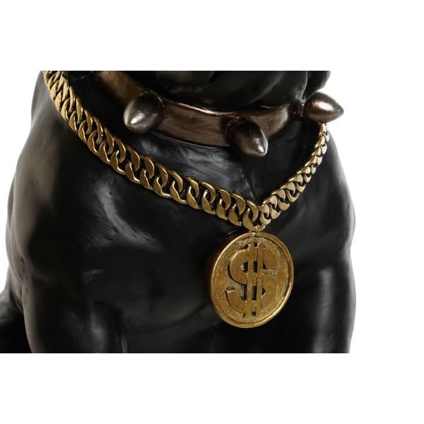 Gold and Black Rapper Bulldog Statuettes (x2)