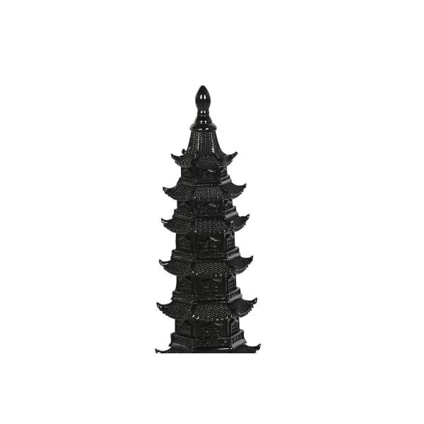 Figurine Décorative Temple Pagode Chinois Noir