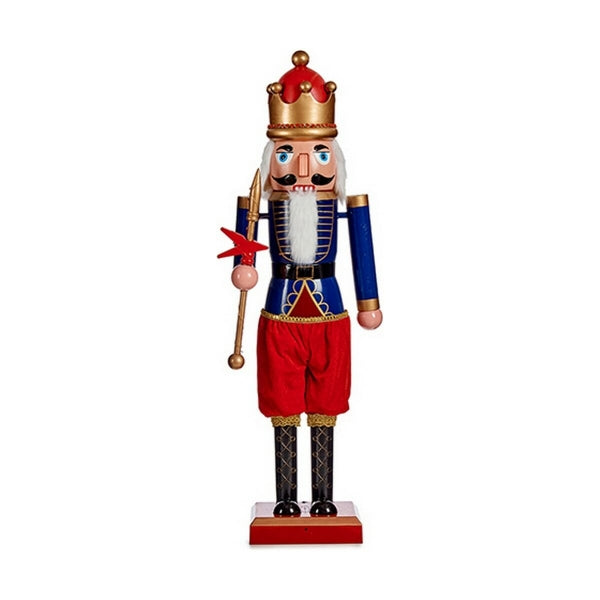 Figurine de Casse Noisette Bleu et Rouge, Décoration de Noël (12,5 x 40 x 9 cm)