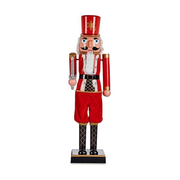 Figurine Casse Noisette, Décoration de Noël Rouge et Noir ( 10 x 37 x 9 cm)