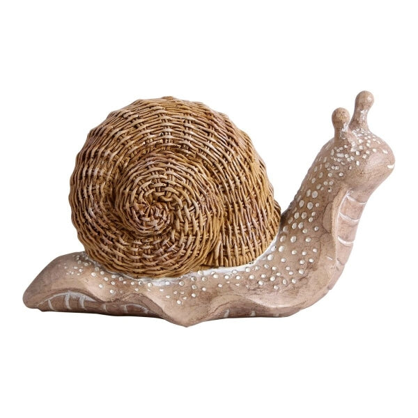 Figurine d'Escargot en Résine Marron et Beige (6 x 7 x 13 cm)