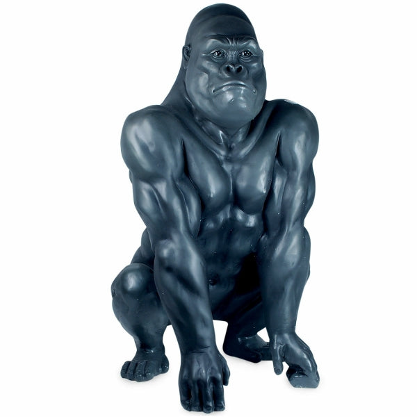 Statue Décorative de Gorille Gris Foncé en Résine (40 x 80 x 40 cm)
