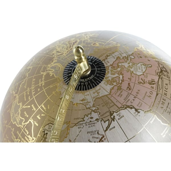 Globe Terrestre Colonial avec Support Eléphant Beige et Métal Doré
