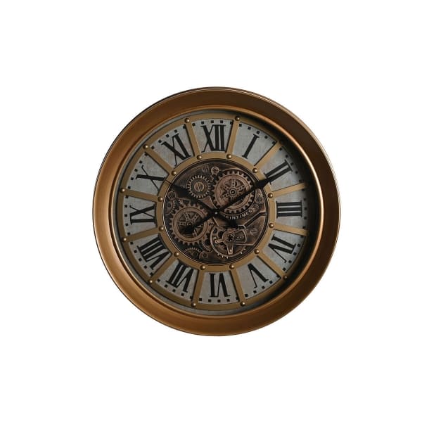 Horloge Murale Engrenages en Mouvement Dorés