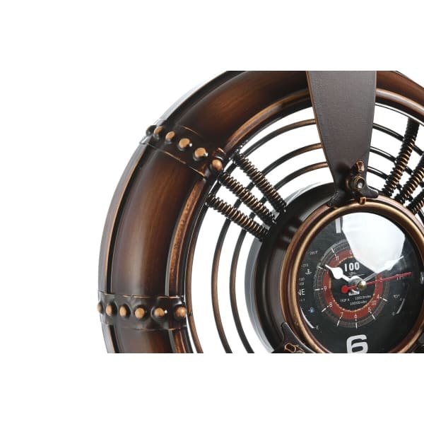 Reloj de pared con hélices de cobre de estilo industrial