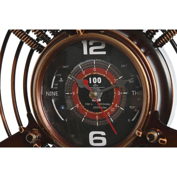 Horloge Murale Hélices Cuivre Style Industriel