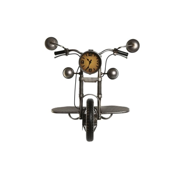 Etagère Murale Atypique en Forme de Calandre de Moto Vintage avec Horloge