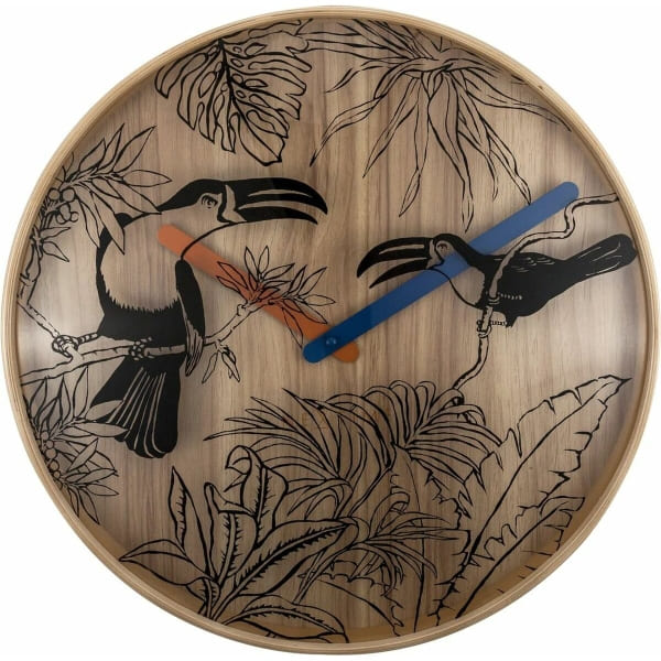 Horloge Murale Toucan Tropical en Bois