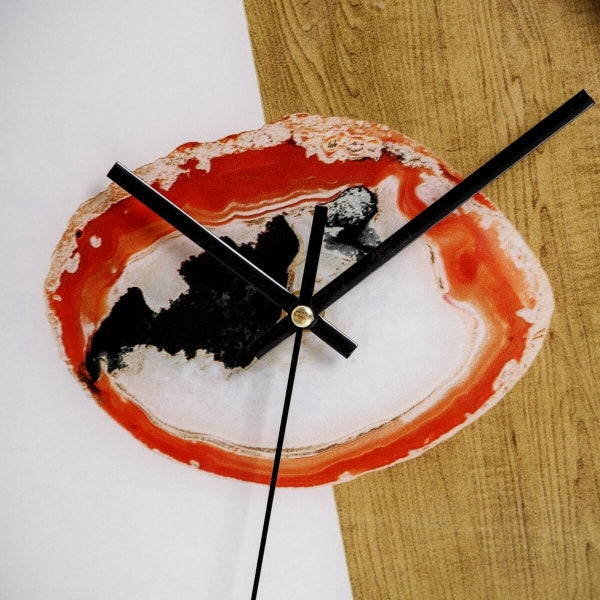 Abstract Design Wall Clock Home Decor Wood and White 