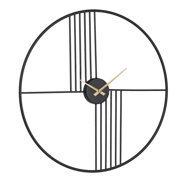Reloj de pared de diseño Decoración para el hogar Metal Negro y dorado