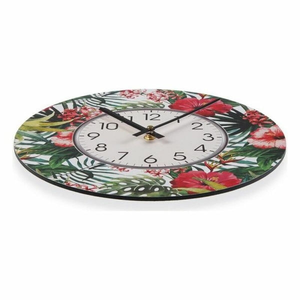 Horloge Murale Shabby Chic Design Fleurs Versa en Bois (4 x 30 x 30 cm)