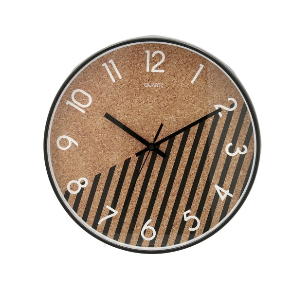 Reloj de pared estilo loft de corcho marrón Quid