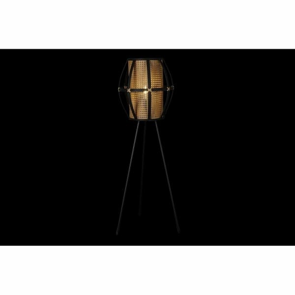 Lámpara de pie BALI de bambú y metal negro