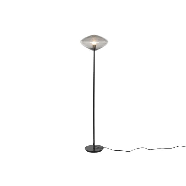 Lámpara de pie de diseño en vidrio soplado y metal negro