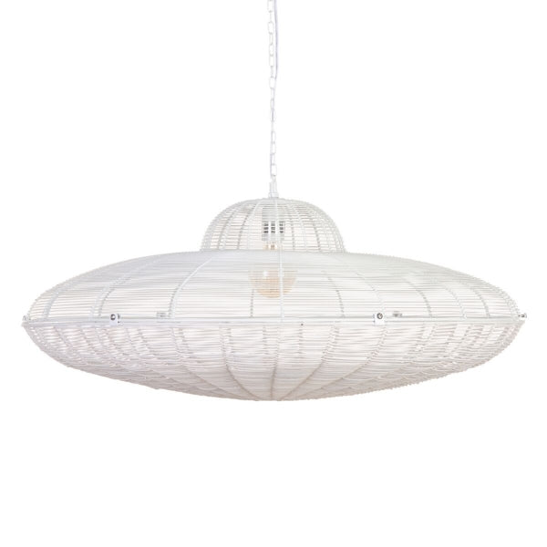 Luminaire Suspendu Design Contemporain "OVNI" en Métal Blanc