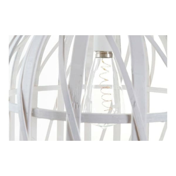 Lustre en Bambou Blanc Méditerranéen (30.5 x 30.5 x 40.5 cm)