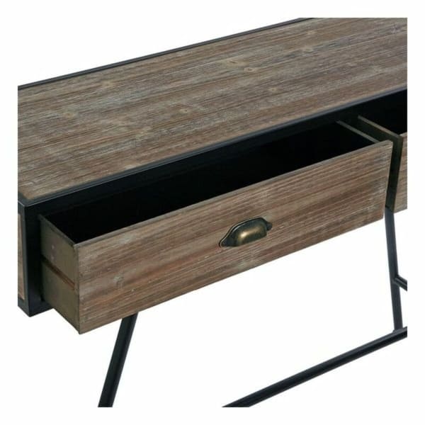 Mueble consola rústico en madera marrón y negra Versa