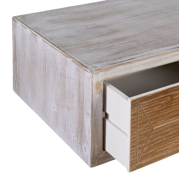 Mueble consola de madera patinada en blanco y marrón