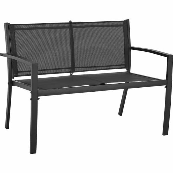 Textilene and Black Steel Garden Furniture 4 pieces