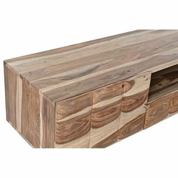 Solid Wood TV Unit with Brown Grain (145 x 45 x 46 cm)