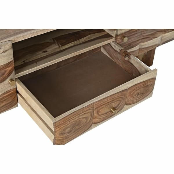 Mueble para TV de madera maciza con veta marrón (145 x 45 x 46 cm)