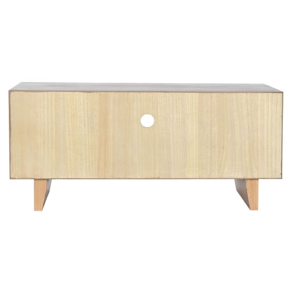 Mueble para TV de diseño japonés en madera natural y yute (120 x 40 x 55 cm)