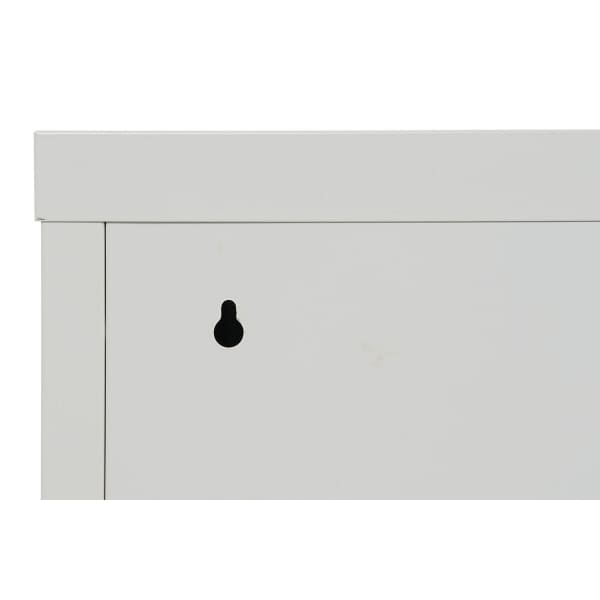 White Metal Locker Low Cabinet Industrial Style